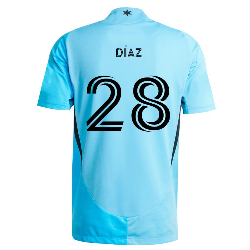 Danxen Enfant Maillot Jefferson Díaz #28 Bleu Clair Noir Tenues Extérieur 2026/27 T-Shirt