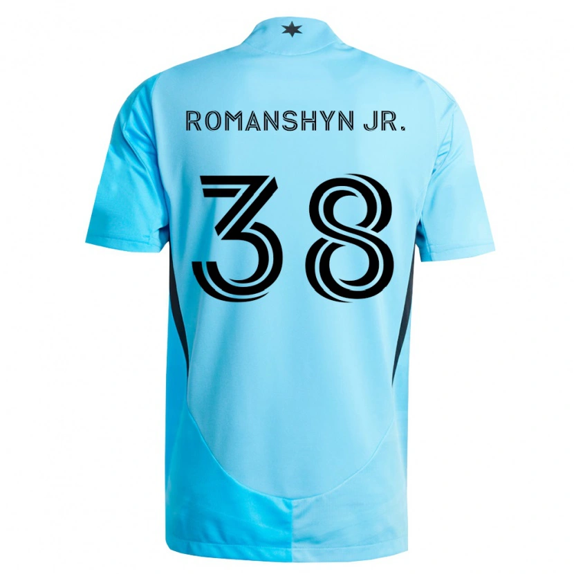 Danxen Enfant Maillot Kage Romanshyn Jr. #38 Bleu Clair Noir Tenues Extérieur 2026/27 T-Shirt
