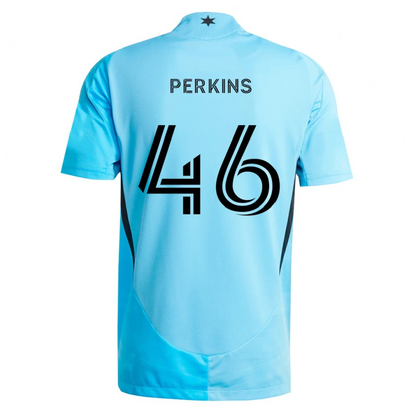 Danxen Enfant Maillot Keane Perkins #46 Bleu Clair Noir Tenues Extérieur 2026/27 T-Shirt
