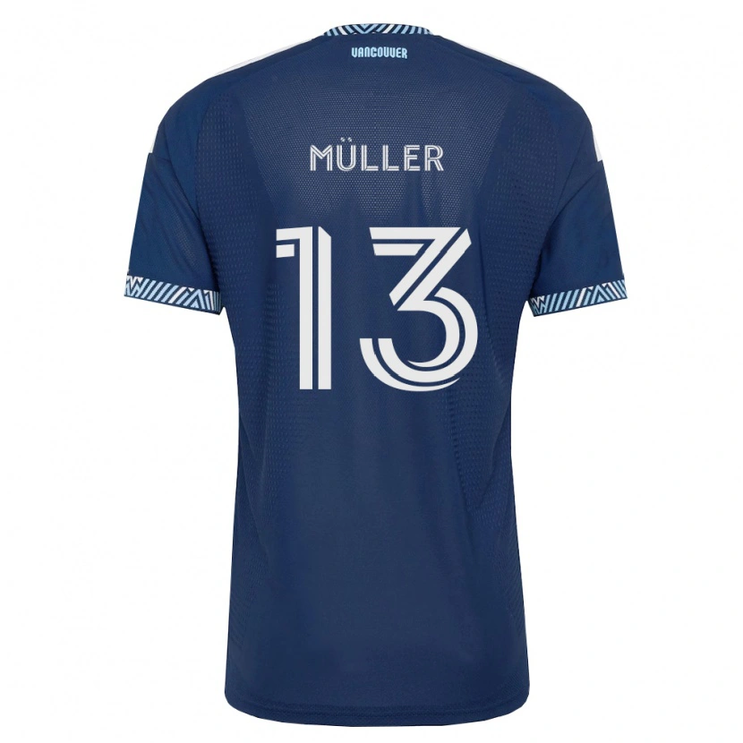 Danxen Enfant Maillot Thomas Müller #13 Bleu Foncé Blanc Tenues Extérieur 2026/27 T-Shirt