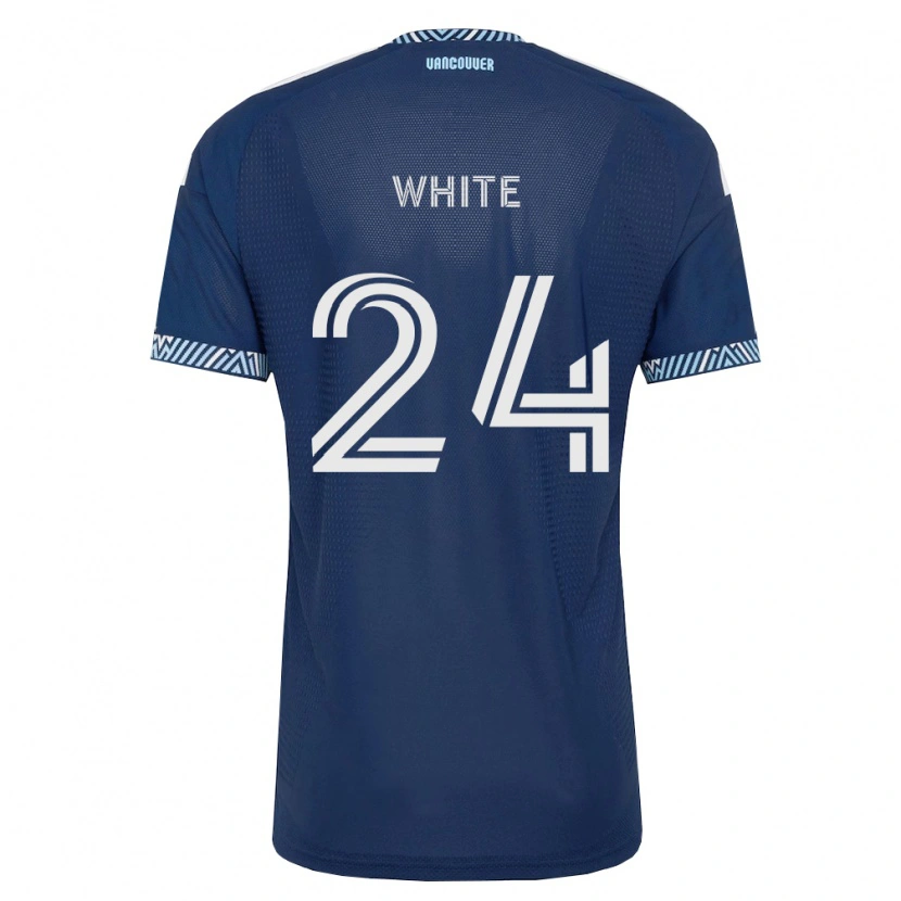 Danxen Enfant Maillot Brian White #24 Bleu Foncé Blanc Tenues Extérieur 2026/27 T-Shirt
