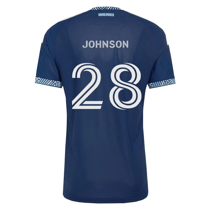 Danxen Enfant Maillot Tate Johnson #28 Bleu Foncé Blanc Tenues Extérieur 2026/27 T-Shirt