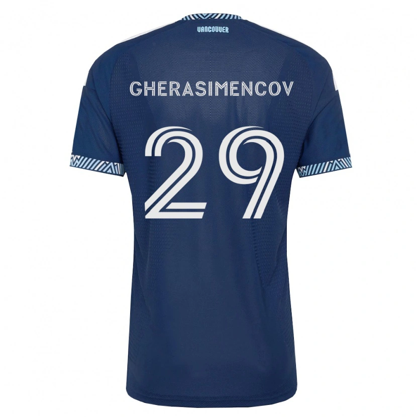 Danxen Enfant Maillot Mihail Gherasimencov #29 Bleu Foncé Blanc Tenues Extérieur 2026/27 T-Shirt
