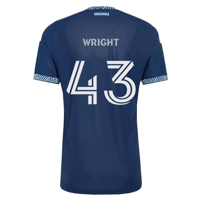 Danxen Enfant Maillot Trevor Wright #43 Bleu Foncé Blanc Tenues Extérieur 2026/27 T-Shirt
