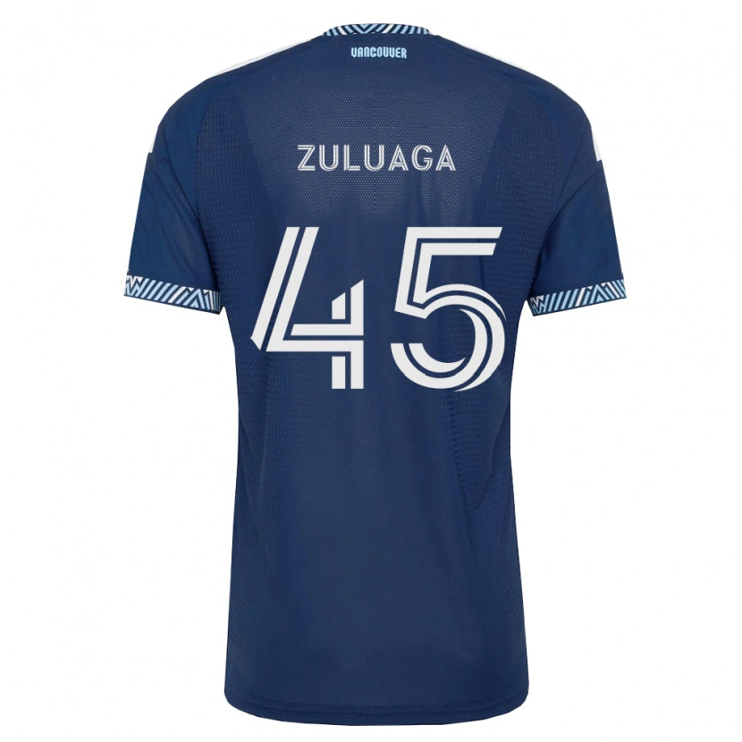 Danxen Enfant Maillot Yeider Zuluaga #45 Bleu Foncé Blanc Tenues Extérieur 2026/27 T-Shirt