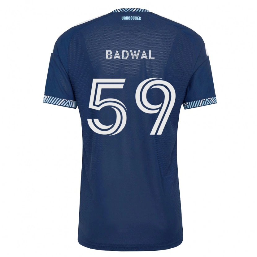 Danxen Enfant Maillot Jeevan Badwal #59 Bleu Foncé Blanc Tenues Extérieur 2026/27 T-Shirt