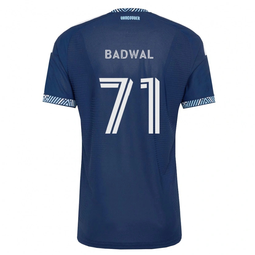 Danxen Enfant Maillot Manav Badwal #71 Bleu Foncé Blanc Tenues Extérieur 2026/27 T-Shirt