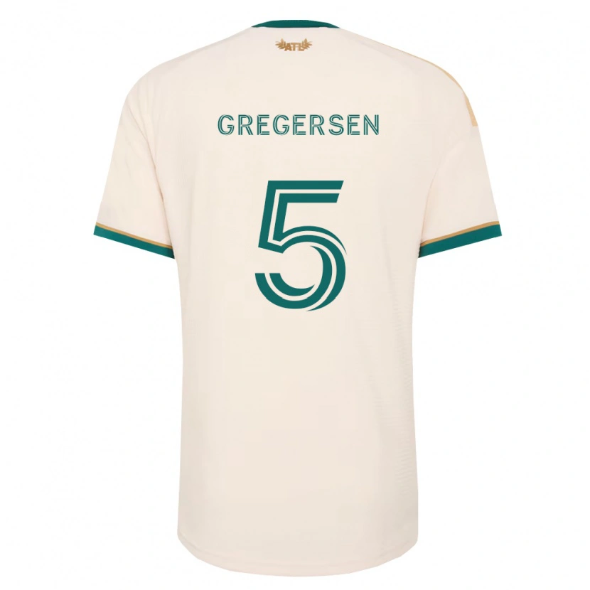 Danxen Enfant Maillot Stian Gregersen #5 Vert Champagne Tenues Extérieur 2026/27 T-Shirt