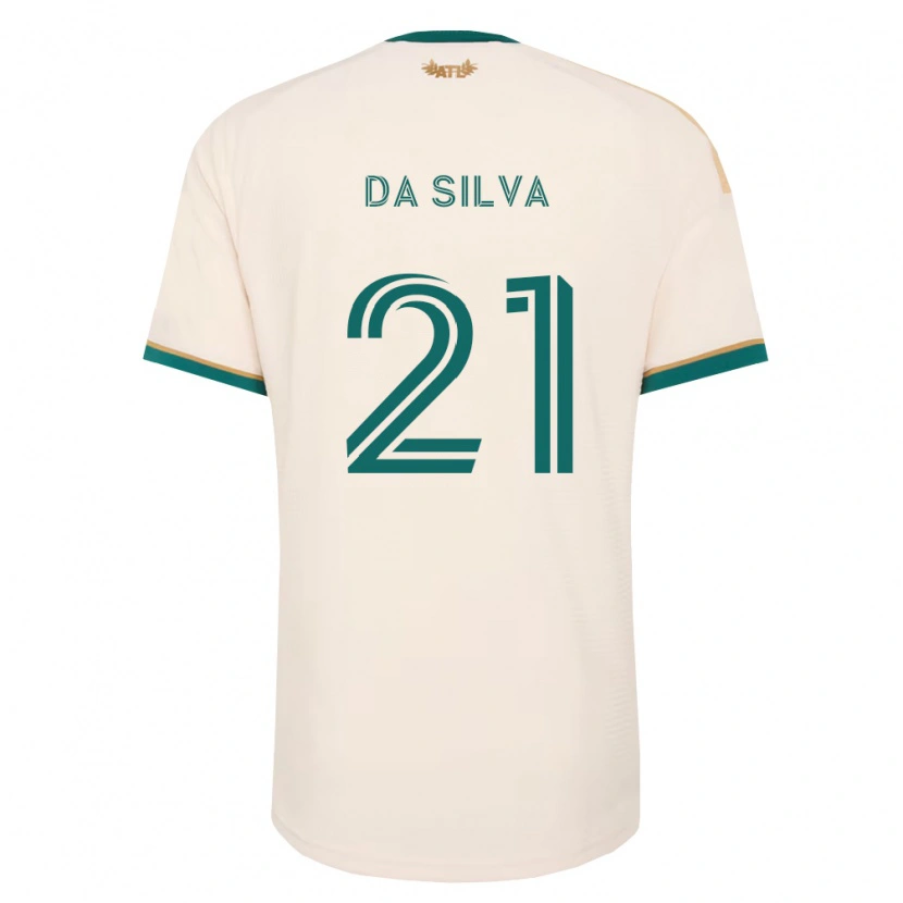 Danxen Enfant Maillot Lucas Da Silva #21 Vert Champagne Tenues Extérieur 2026/27 T-Shirt