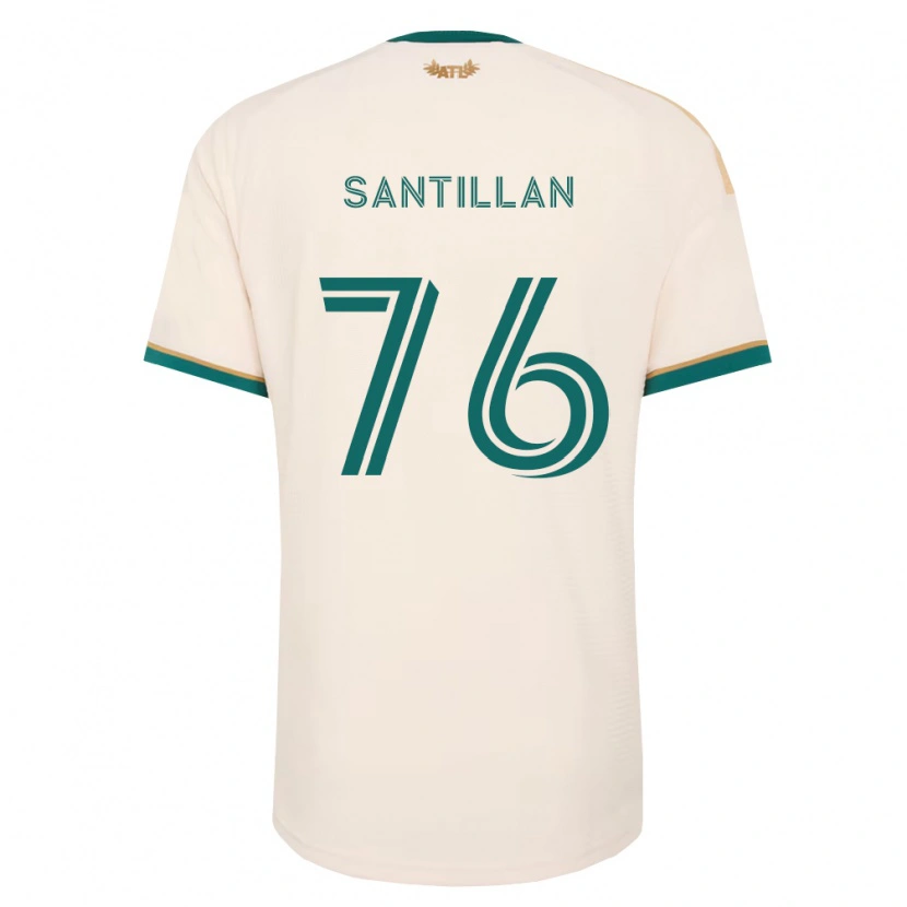 Danxen Enfant Maillot Noe Santillan #76 Vert Champagne Tenues Extérieur 2026/27 T-Shirt