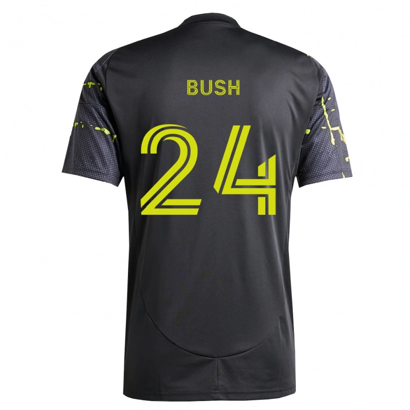 Danxen Enfant Maillot Evan Bush #24 Jaune Fluo Noir Tenues Extérieur 2026/27 T-Shirt