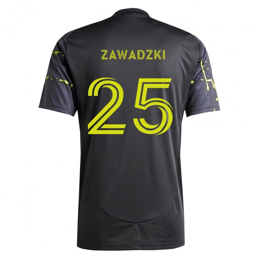 Danxen Enfant Maillot Sean Zawadzki #25 Jaune Fluo Noir Tenues Extérieur 2026/27 T-Shirt