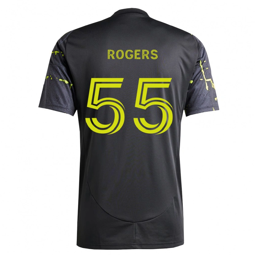 Danxen Enfant Maillot Chris Rogers #55 Jaune Fluo Noir Tenues Extérieur 2026/27 T-Shirt