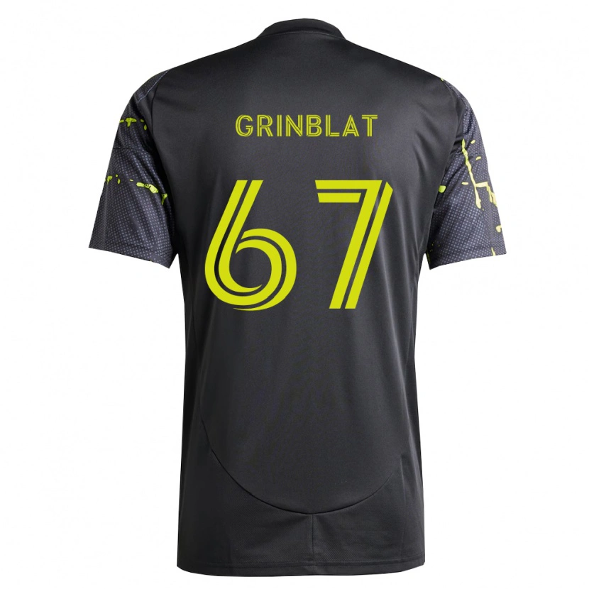 Danxen Enfant Maillot Artem Grinblat #67 Jaune Fluo Noir Tenues Extérieur 2026/27 T-Shirt