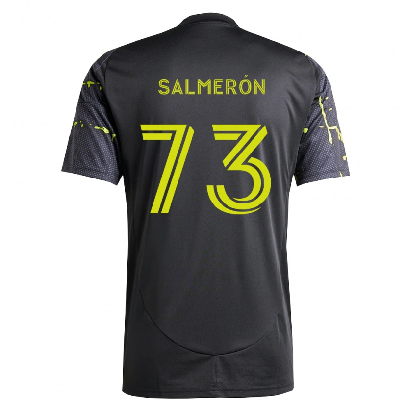 Danxen Enfant Maillot Jorge Salmerón #73 Jaune Fluo Noir Tenues Extérieur 2026/27 T-Shirt