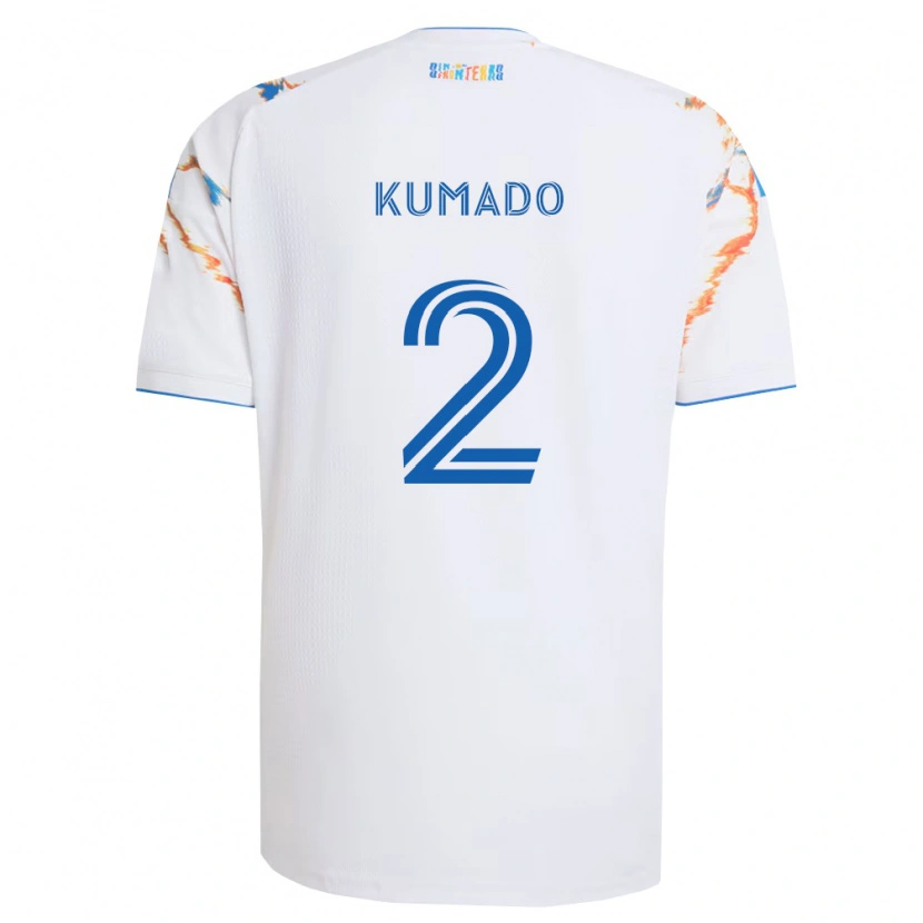 Danxen Enfant Maillot Willy Kumado #2 Blanc Orange Bleu Tenues Extérieur 2026/27 T-Shirt