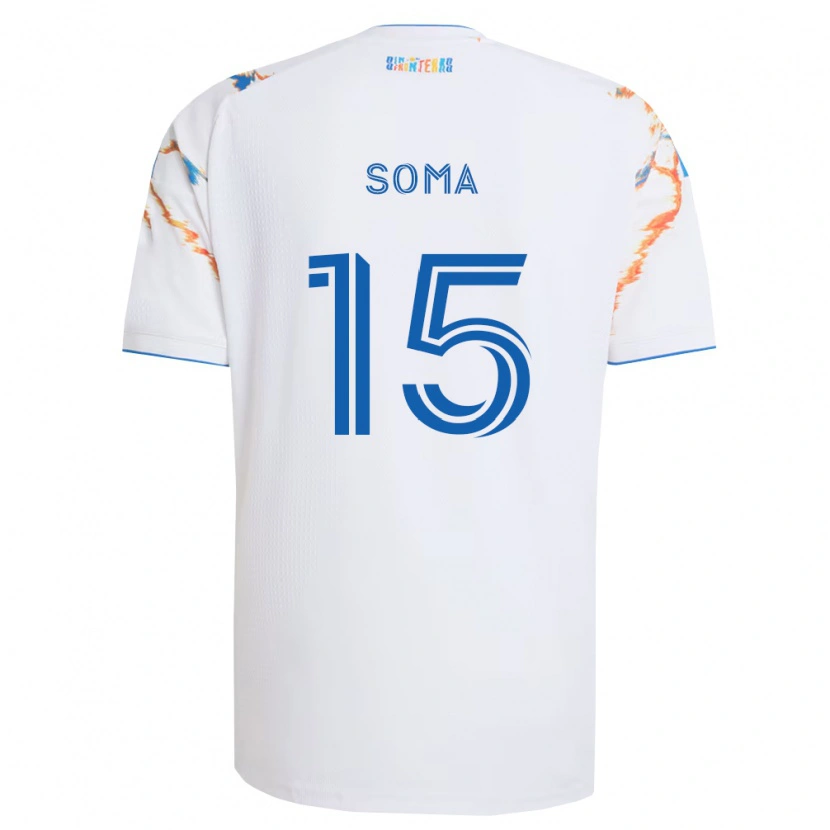 Danxen Enfant Maillot Pedro Soma #15 Blanc Orange Bleu Tenues Extérieur 2026/27 T-Shirt