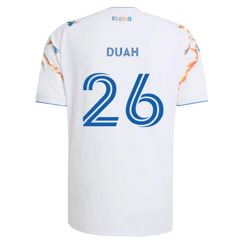 Danxen Enfant Maillot Manu Duah #26 Blanc Orange Bleu Tenues Extérieur 2026/27 T-Shirt
