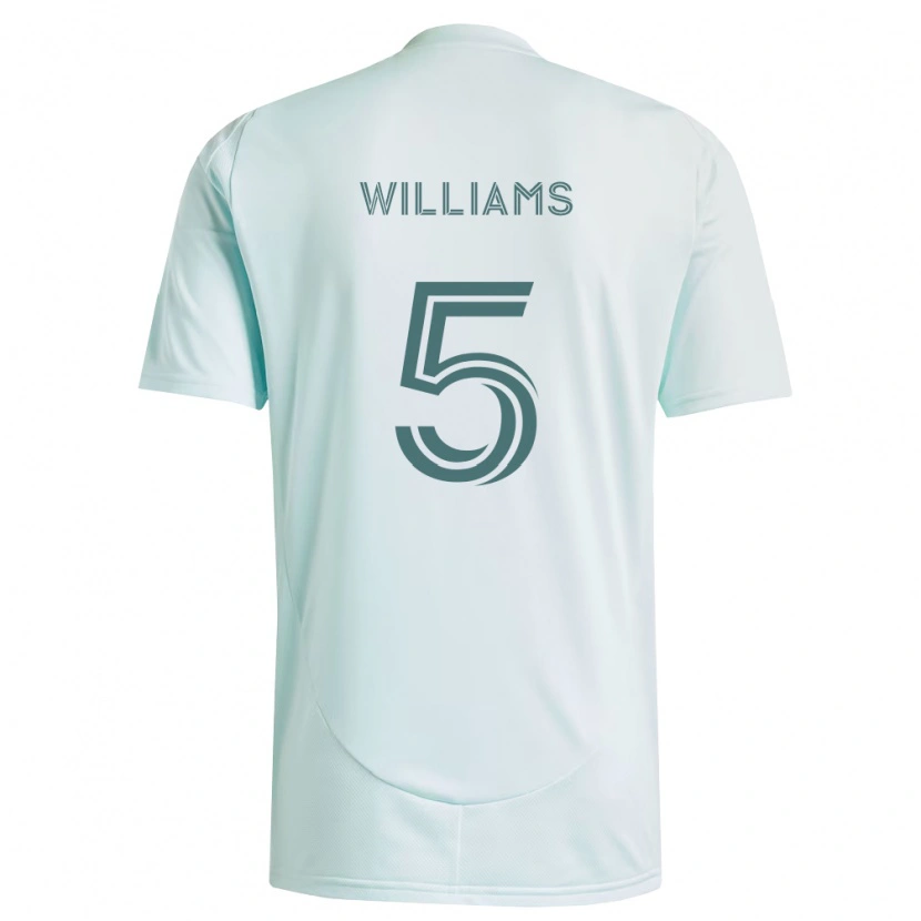 Danxen Enfant Maillot Loïc Williams #5 Blanc Vert Clair Tenues Extérieur 2026/27 T-Shirt