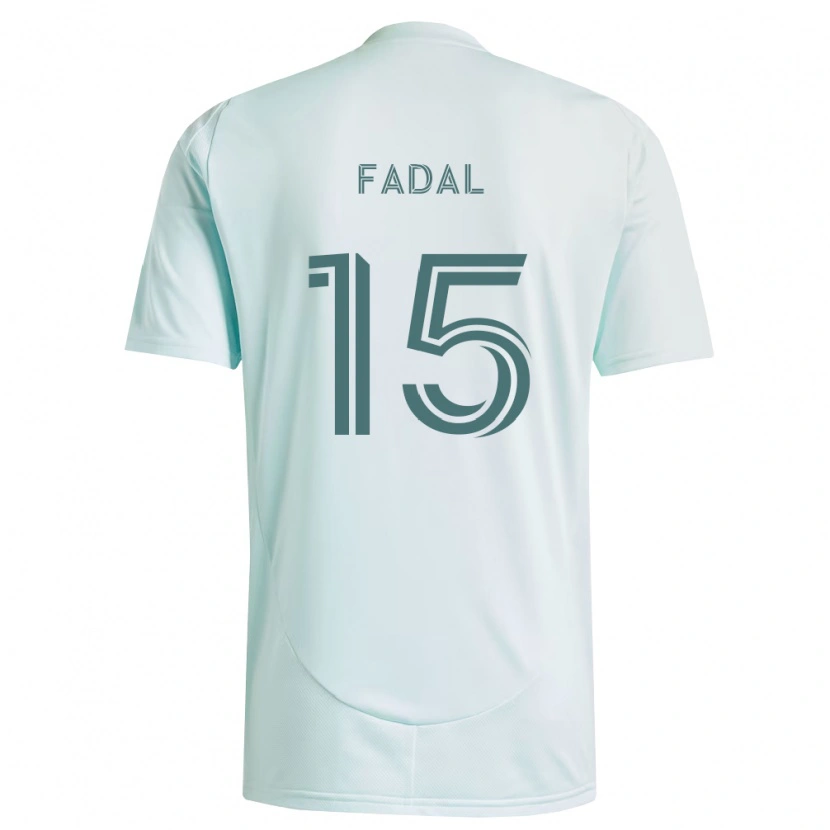 Danxen Enfant Maillot Ali Fadal #15 Blanc Vert Clair Tenues Extérieur 2026/27 T-Shirt