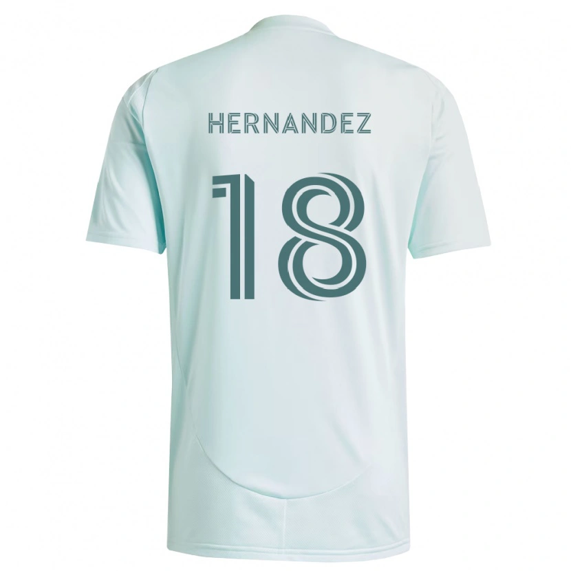 Danxen Enfant Maillot Alex Hernandez #18 Blanc Vert Clair Tenues Extérieur 2026/27 T-Shirt