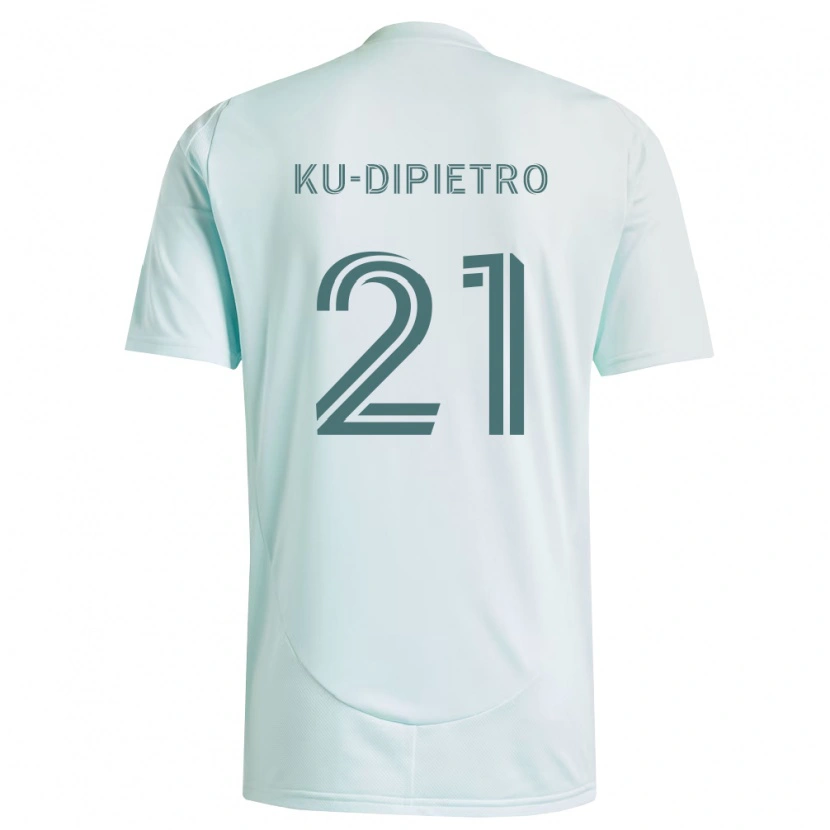 Danxen Enfant Maillot Theodore Ku-Dipietro #21 Blanc Vert Clair Tenues Extérieur 2026/27 T-Shirt