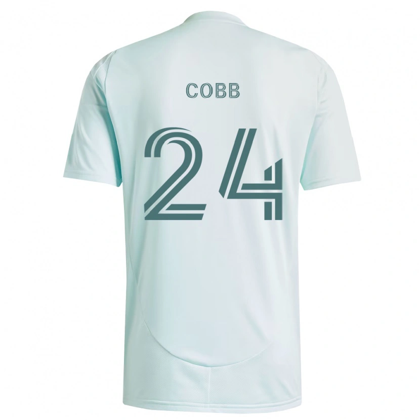 Danxen Enfant Maillot Noah Cobb #24 Blanc Vert Clair Tenues Extérieur 2026/27 T-Shirt