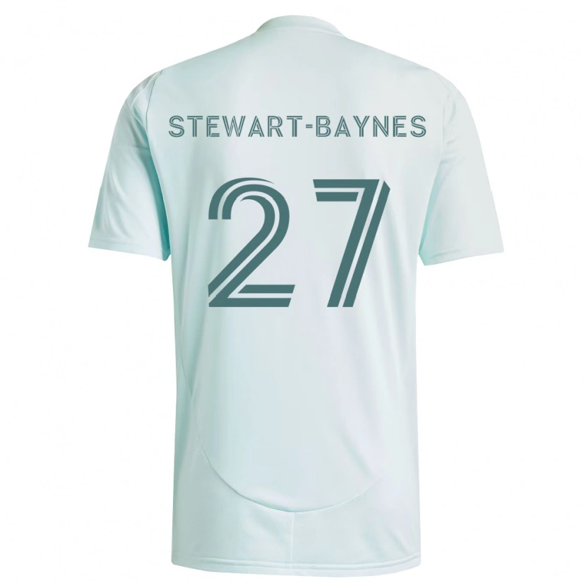 Danxen Enfant Maillot Kimani Stewart-Baynes #27 Blanc Vert Clair Tenues Extérieur 2026/27 T-Shirt