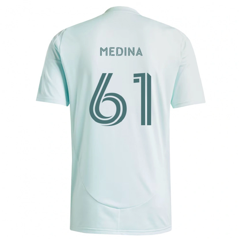 Danxen Enfant Maillot Leonardo Medina #61 Blanc Vert Clair Tenues Extérieur 2026/27 T-Shirt