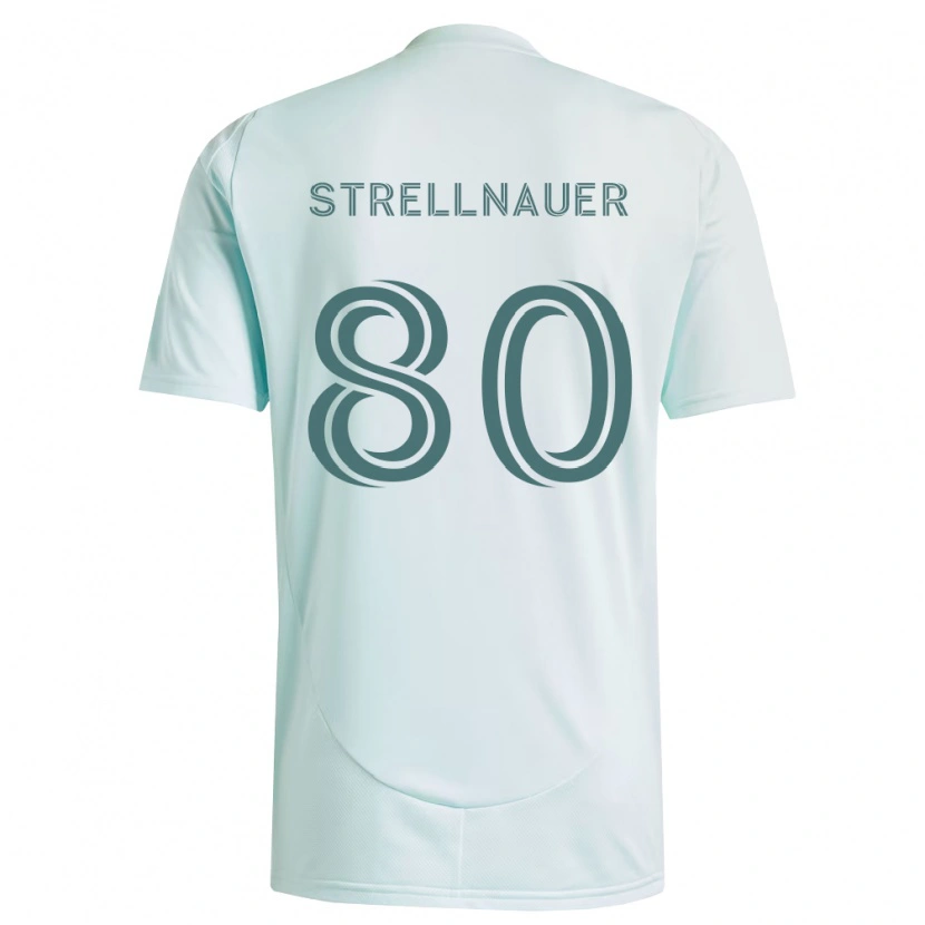 Danxen Enfant Maillot Noah Strellnauer #80 Blanc Vert Clair Tenues Extérieur 2026/27 T-Shirt