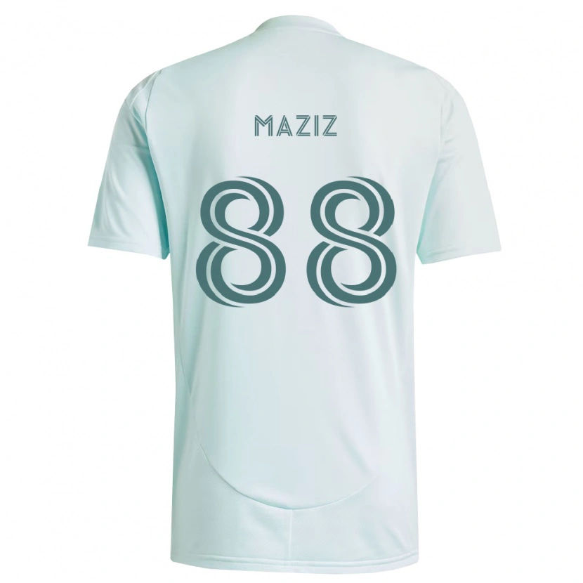 Danxen Enfant Maillot Youssef Maziz #88 Blanc Vert Clair Tenues Extérieur 2026/27 T-Shirt