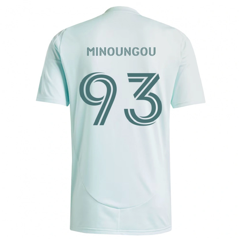 Danxen Enfant Maillot Georgi Minoungou #93 Blanc Vert Clair Tenues Extérieur 2026/27 T-Shirt