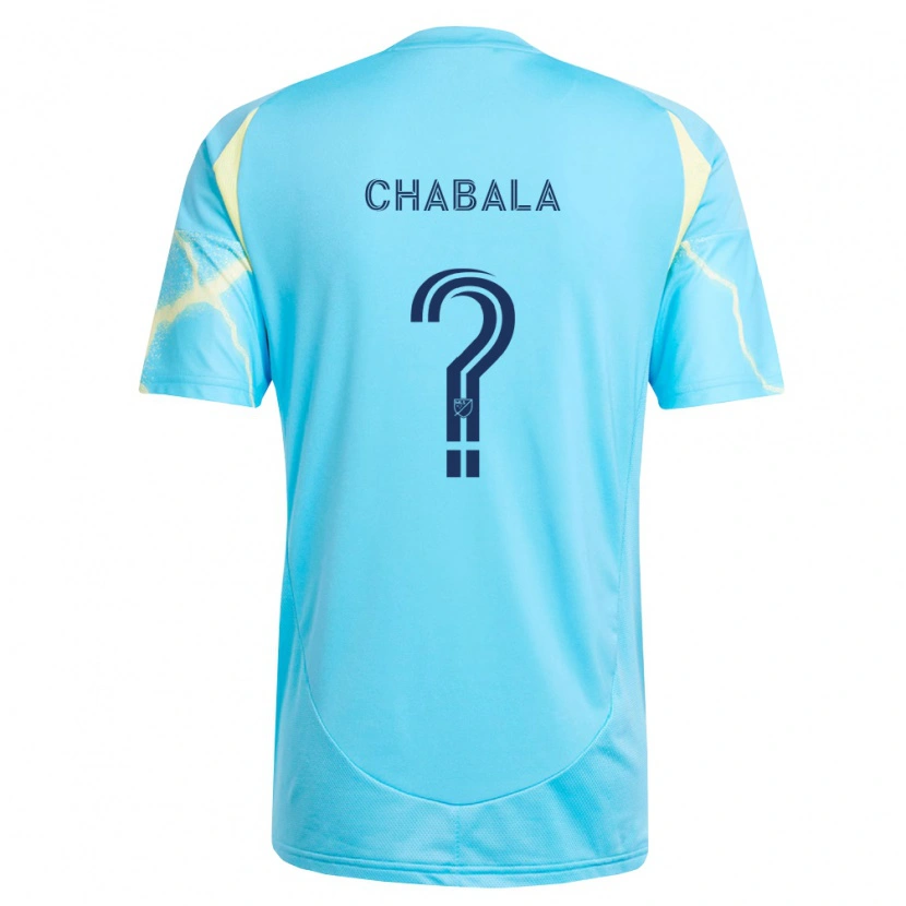 Danxen Enfant Maillot Caleb Chabala #0 Bleu Clair Noir Jaune Clair Tenues Extérieur 2026/27 T-Shirt