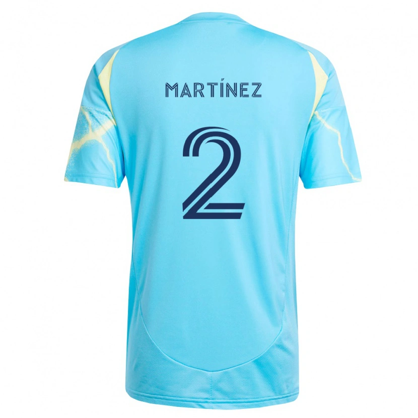 Danxen Enfant Maillot Geiner Martínez #2 Bleu Clair Noir Jaune Clair Tenues Extérieur 2026/27 T-Shirt