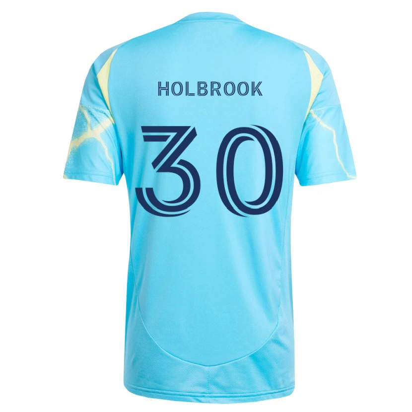 Danxen Enfant Maillot Pierce Holbrook #30 Bleu Clair Noir Jaune Clair Tenues Extérieur 2026/27 T-Shirt
