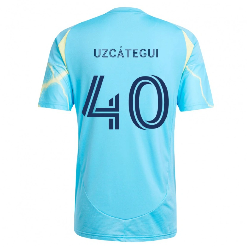 Danxen Enfant Maillot Rafael Uzcátegui #40 Bleu Clair Noir Jaune Clair Tenues Extérieur 2026/27 T-Shirt