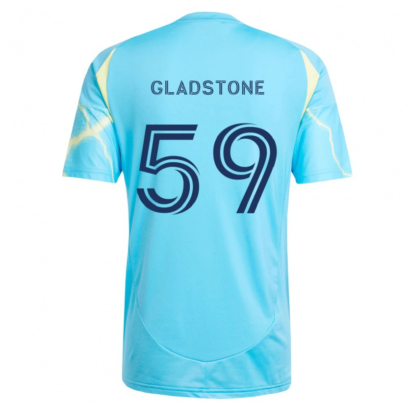 Danxen Enfant Maillot Tyler Gladstone #59 Bleu Clair Noir Jaune Clair Tenues Extérieur 2026/27 T-Shirt