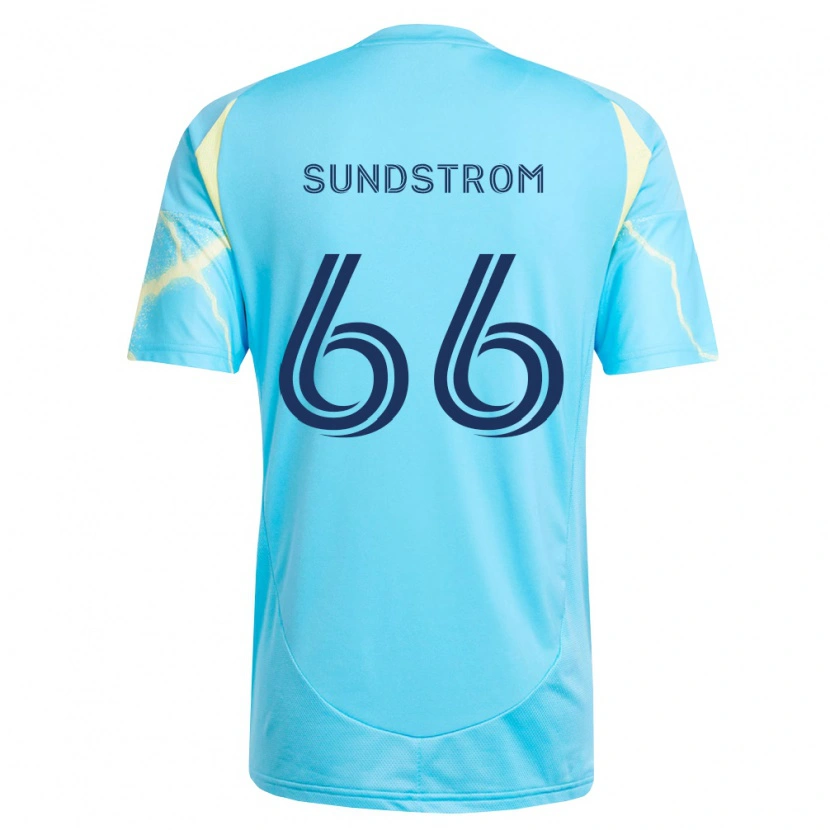 Danxen Enfant Maillot Finn Sundstrom #66 Bleu Clair Noir Jaune Clair Tenues Extérieur 2026/27 T-Shirt