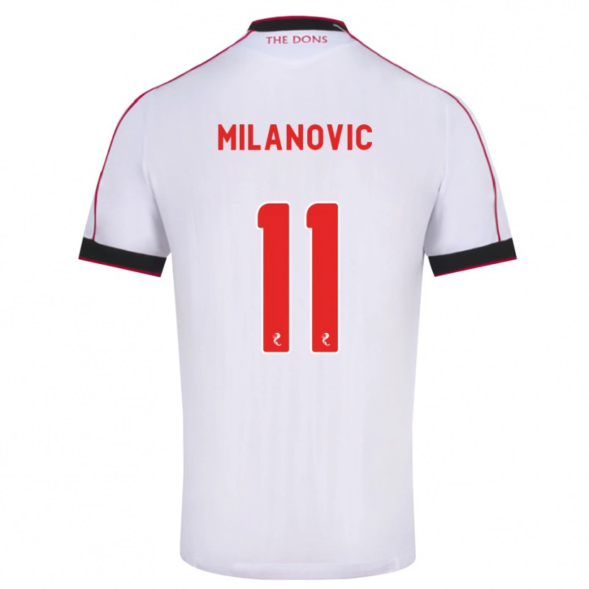 Danxen Enfant Maillot Nicolas Milanovic #11 Noir Rouge Blanc Tenues Extérieur 2026/27 T-Shirt