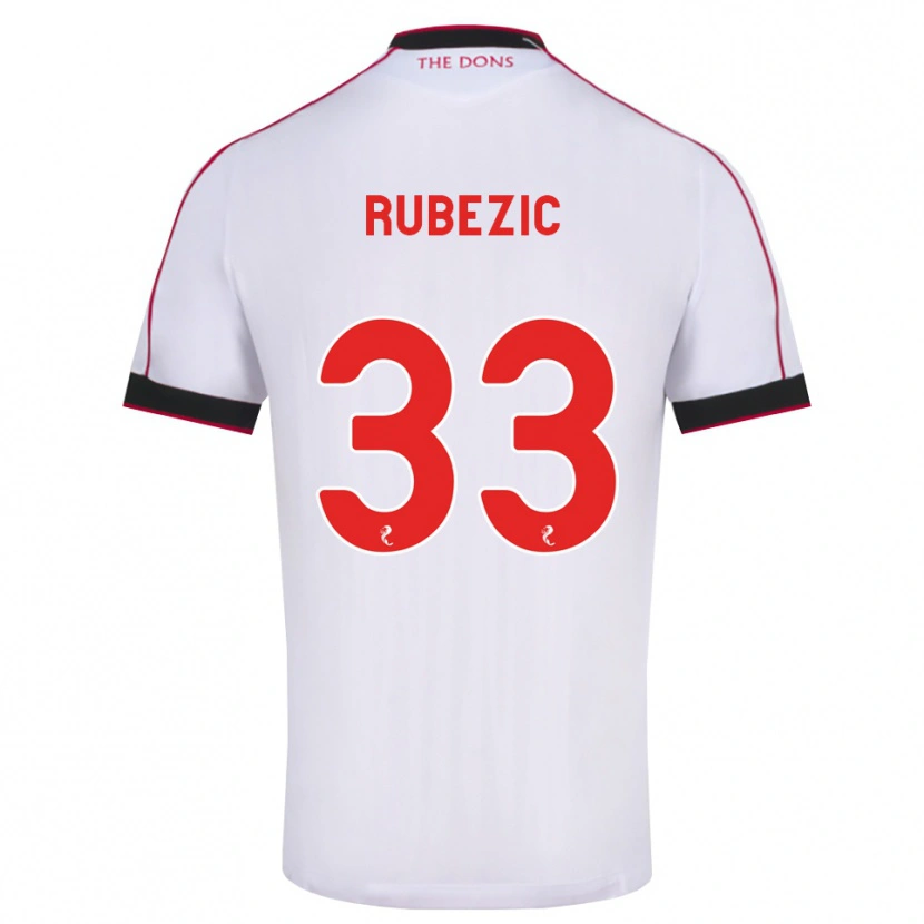 Danxen Enfant Maillot Slobodan Rubezic #33 Noir Rouge Blanc Tenues Extérieur 2026/27 T-Shirt