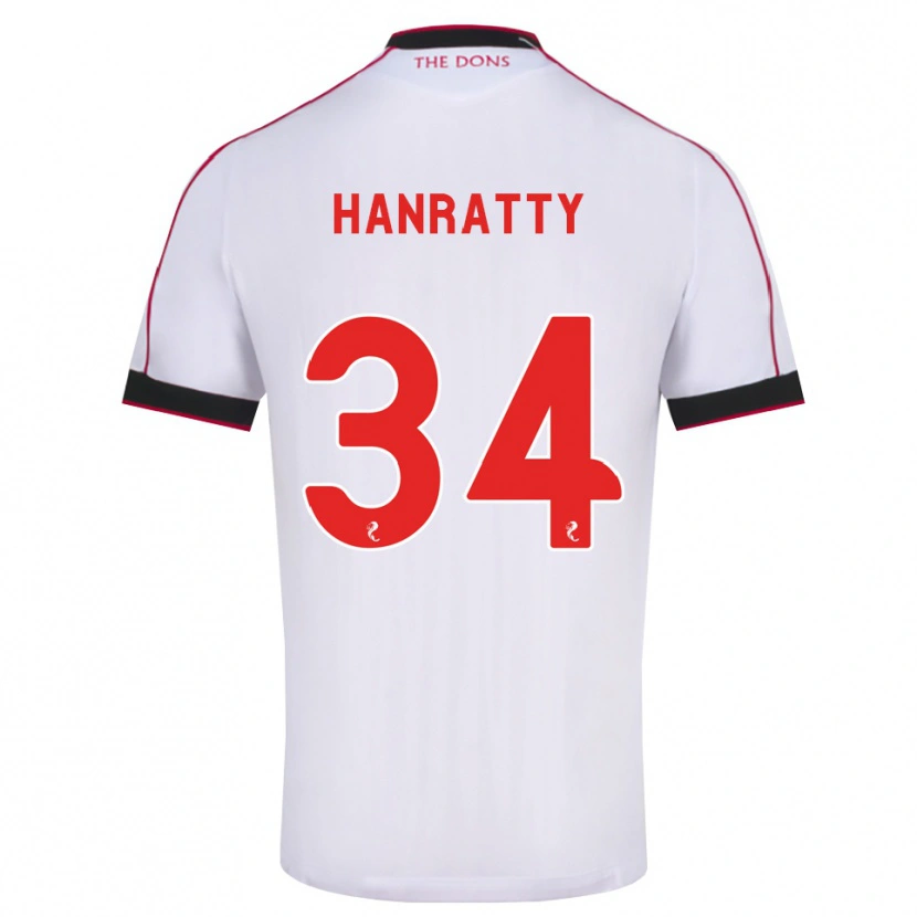 Danxen Enfant Maillot Kevin Hanratty #34 Noir Rouge Blanc Tenues Extérieur 2026/27 T-Shirt