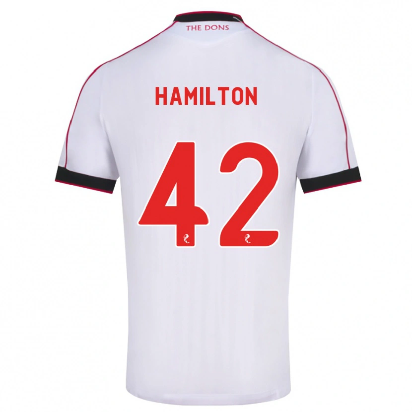 Danxen Enfant Maillot Brendan Hamilton #42 Noir Rouge Blanc Tenues Extérieur 2026/27 T-Shirt