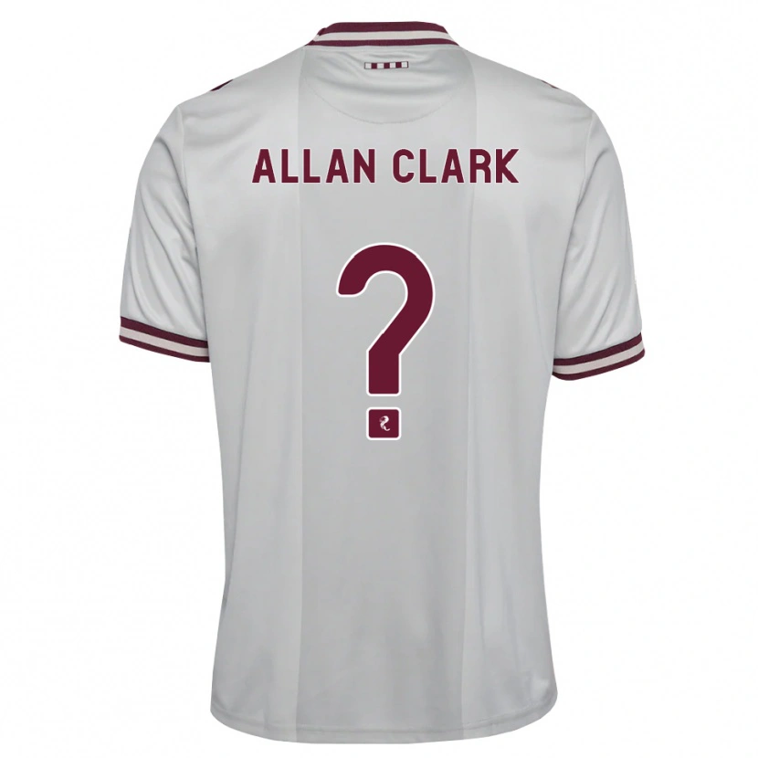 Danxen Enfant Maillot Allan Clark #0 Blanc Bordeaux Tenues Extérieur 2026/27 T-Shirt