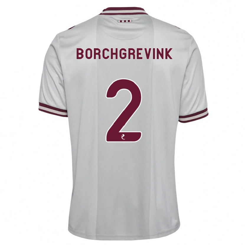Danxen Enfant Maillot Christian Borchgrevink #2 Blanc Bordeaux Tenues Extérieur 2026/27 T-Shirt