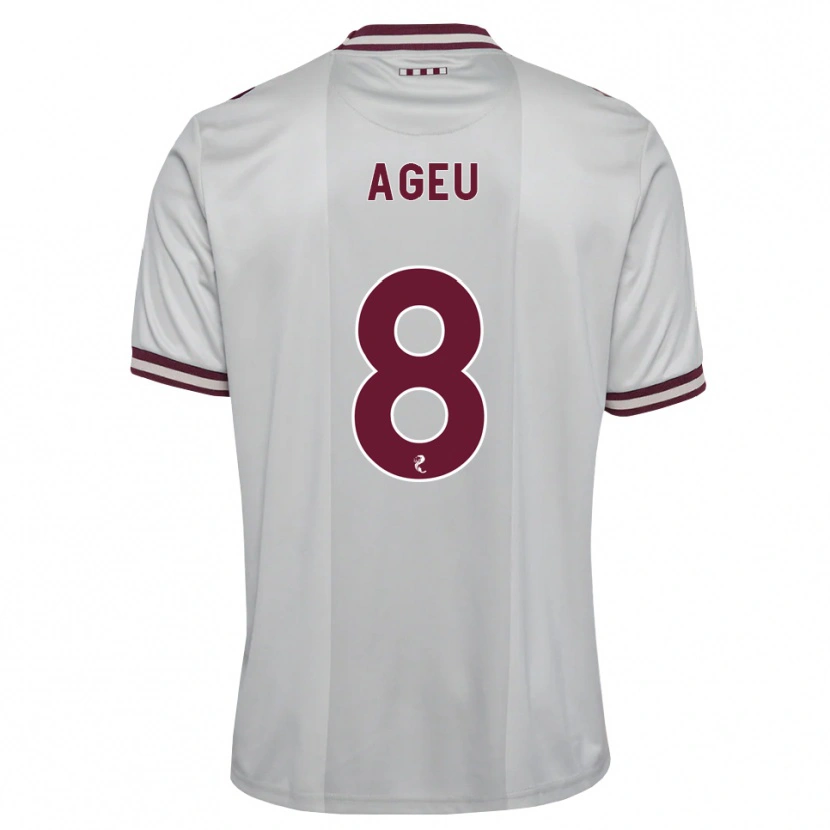 Danxen Enfant Maillot Eduardo Ageu Almeida Santos #8 Blanc Bordeaux Tenues Extérieur 2026/27 T-Shirt