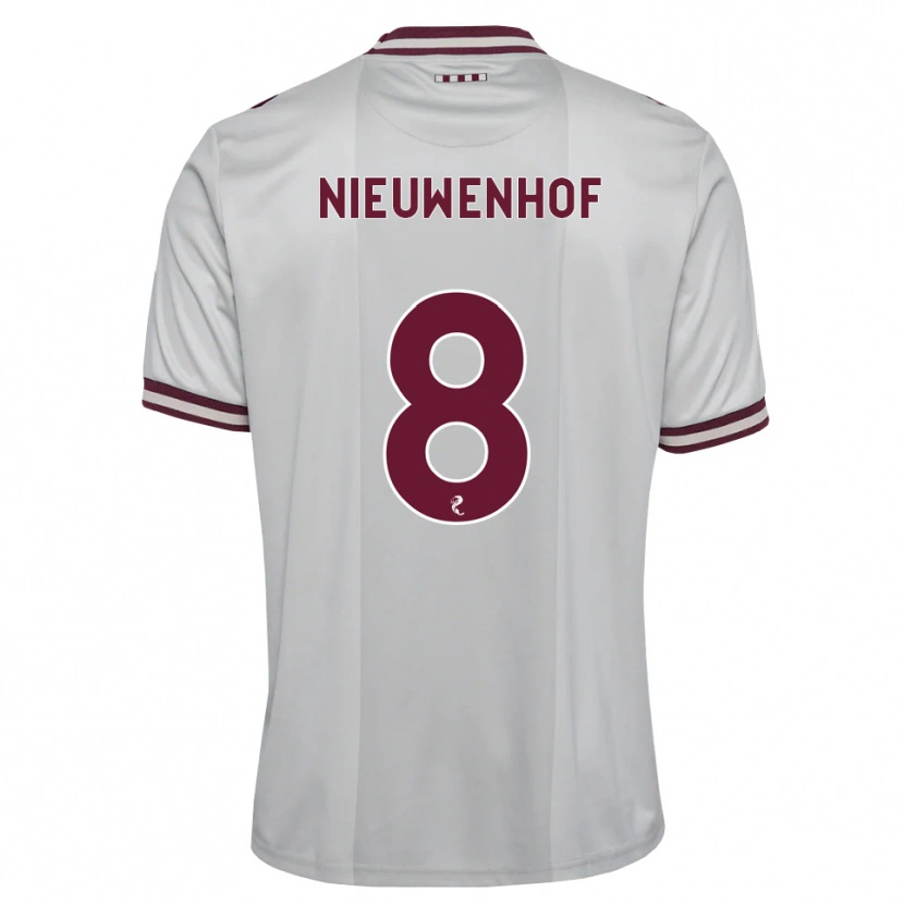 Danxen Enfant Maillot Calem Nieuwenhof #8 Blanc Bordeaux Tenues Extérieur 2026/27 T-Shirt
