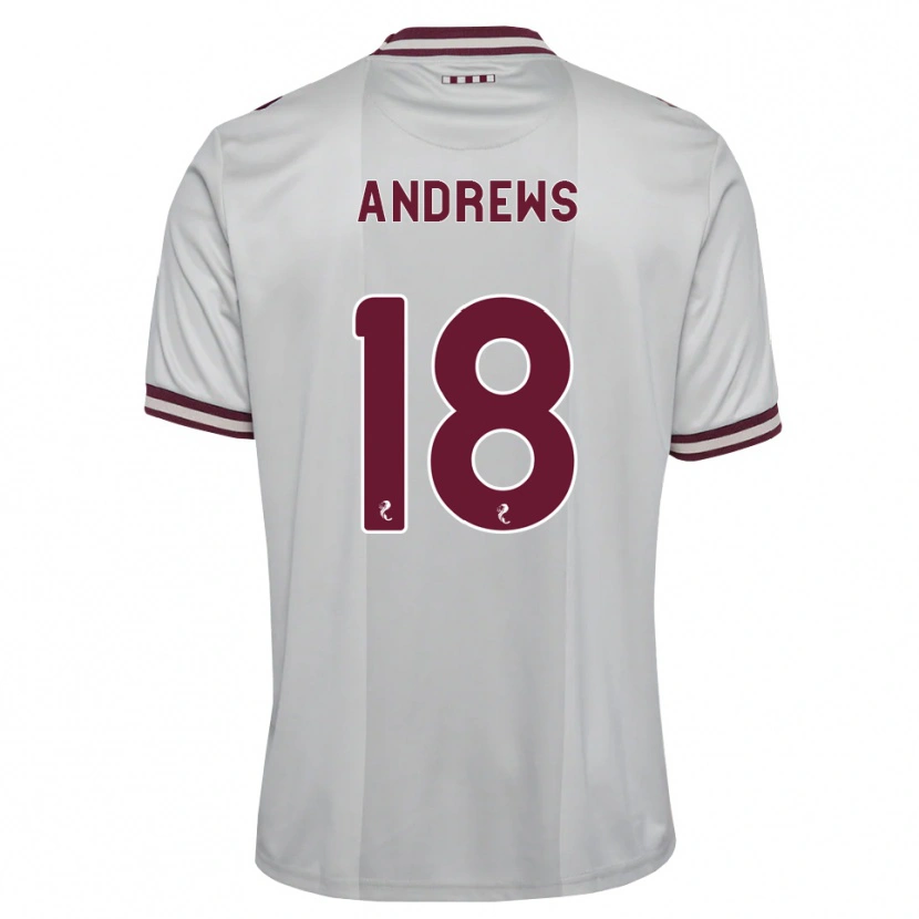 Danxen Enfant Maillot Joely Andrews #18 Blanc Bordeaux Tenues Extérieur 2026/27 T-Shirt