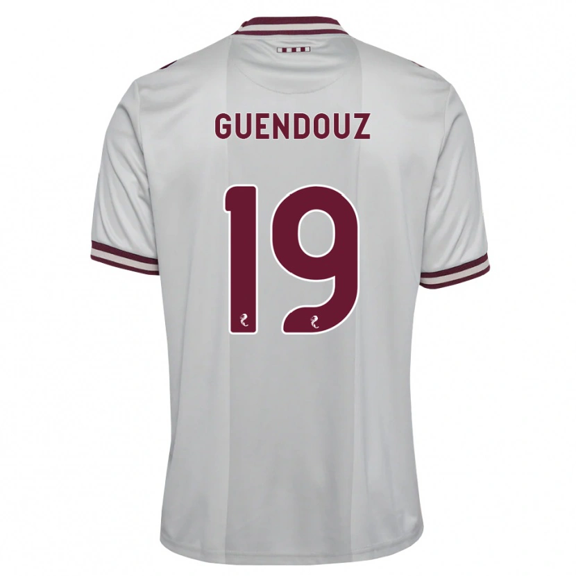 Danxen Enfant Maillot Sabri Guendouz #19 Blanc Bordeaux Tenues Extérieur 2026/27 T-Shirt