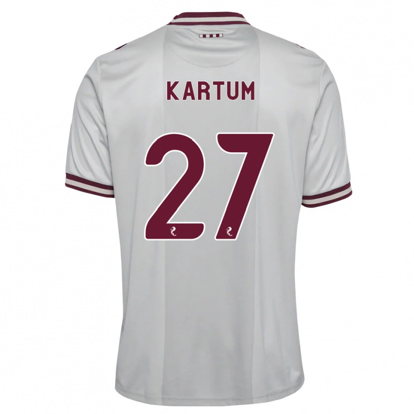 Danxen Enfant Maillot Sander Kartum #27 Blanc Bordeaux Tenues Extérieur 2026/27 T-Shirt