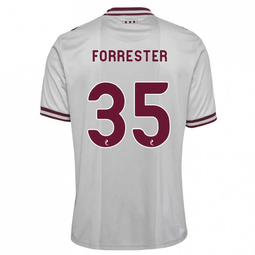 Danxen Enfant Maillot Adam Forrester #35 Blanc Bordeaux Tenues Extérieur 2026/27 T-Shirt